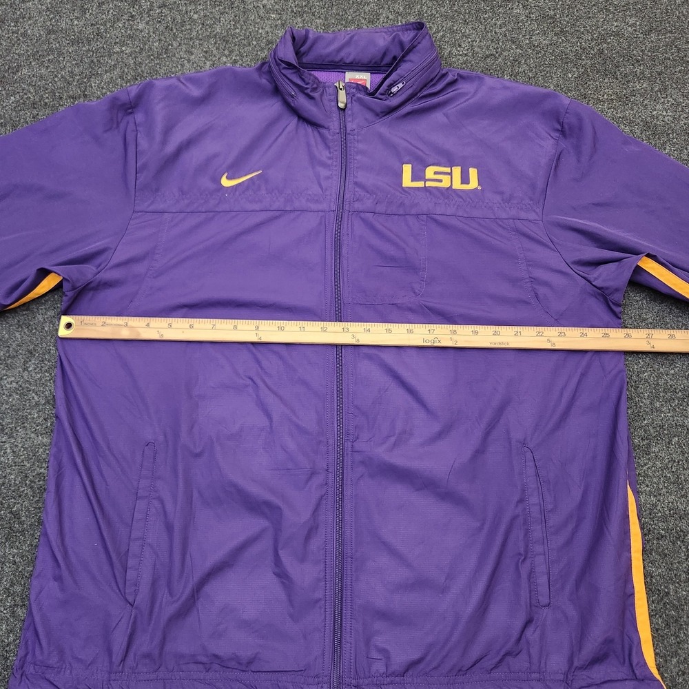 Vintage Nike LSU Tigers Jacket Mens XXL Purple Windbreaker NCAA Packable Hood - Picture 5 of 9
